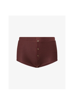 Womens Entire Studios Mid-Rise Booty Knit Shorts