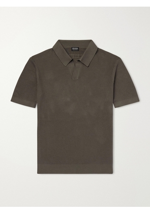 Zegna - Slim-Fit Cotton-Piqué Polo Shirt - Men - Green - IT 46