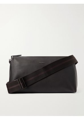 Zegna - SECONDSKIN Leather Messenger Bag - Men - Brown