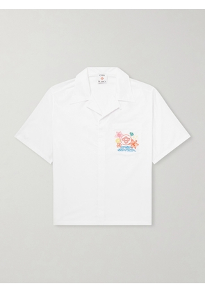 Casablanca - Collage D'Icones Graphiques Logo-Embroidered Cotton Shirt - Men - White - XS