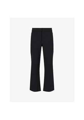 Womens Theory Seamed Kick Cropped-Leg Woven Trousers