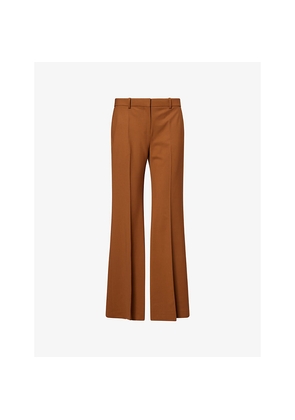 Womens Theory Fluid Wide-Leg Wool Trousers