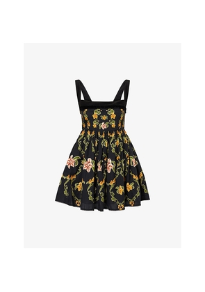 Womens Agua Bendita Barbara Cordillera Floral Cotton Mini Dress