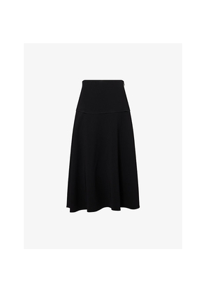 Womens Theory Wide Yoke Woven Midi Skirt