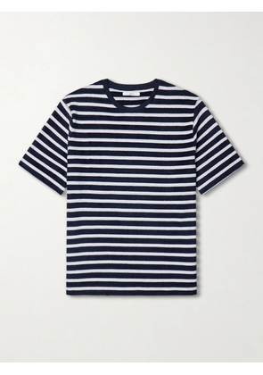 Mr P. - Striped Cotton Terry T-shirt - Men - Blue - XS