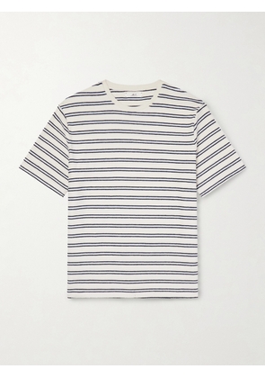 Mr P. - Striped Cotton Terry T-shirt - Men - Blue - XS