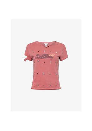 Womens Jaded London Distressed Jewel Cotton T-Shirt