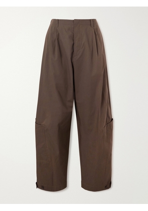 Amomento - Cotton-Blend Wide-Leg Trousers - Men - Brown - M