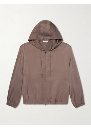 Amomento - Satin Hooded Jacket - Men - Brown - M