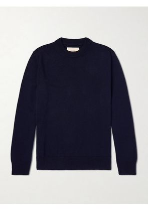 Purdey - Wool and Cotton-Blend Sweater - Men - Blue - S