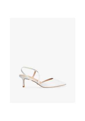 Womens Dune Charming Woven Sling-Back Courts