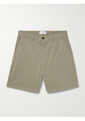 Mr P. - Straight-Leg Garment-Dyed Cotton-Blend Twill Bermuda Shorts - Men - Green - 28