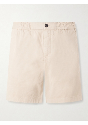 Mr P. - Straight-Leg Garment-Dyed Organic Cotton-Blend Twill Shorts - Men - Neutrals - 28