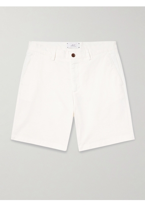 Mr P. - Straight-Leg Garment-Dyed Cotton-Blend Twill Bermuda Shorts - Men - White - 28