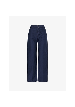 Womens Victoria Beckham Split-Seam Cotton Utility Trousers