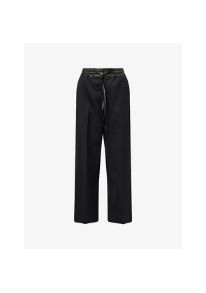 Womens Alaia Drawstring-Waistband Tailored Wool Trousers