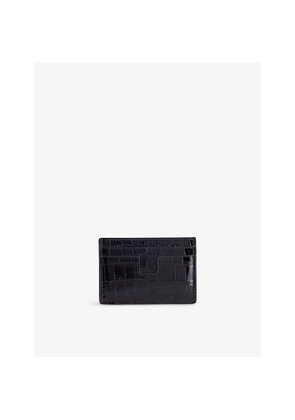 Mens Tom Ford Croc-Embossed Leather Card Holder