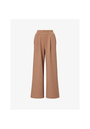 Womens Varley Pleated Wide-Leg Stretch-Jersey Jogging Bottoms