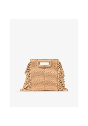 Womens Maje Mini M Raffia Shoulder Bag