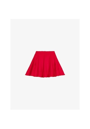 Womens Maje Side-Pocket Ribbed Knitted Mini Skirt