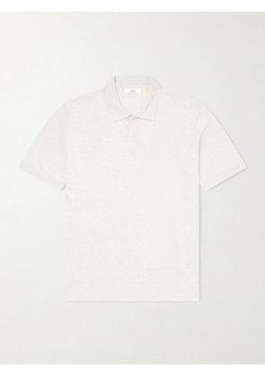 Mr P. - Linen and Cotton-Blend Polo Shirt - Men - Neutrals - XS