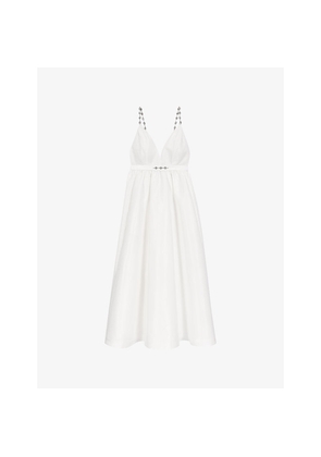 Womens Maje Jewelled V-Neck Taffeta Maxi Dress