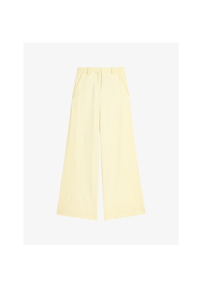 Womens Maje Wide-Leg Mid-Rise Woven Trousers