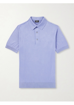 Zegna - Slim-Fit Cotton Polo Shirt - Men - Blue - IT 46