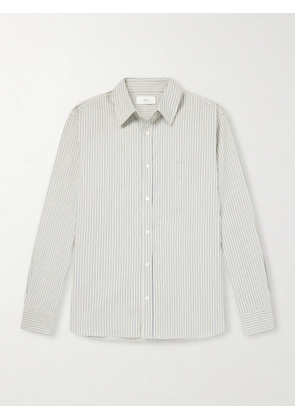 Mr P. - Striped Organic Cotton-Poplin Shirt - Men - Green - XS
