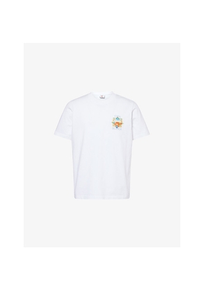 Mens Casablanca Tennis Logo-Print Cotton T-Shirt