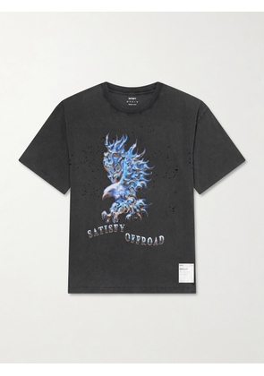 Satisfy - Logo-Print Distressed MothTech™ Cotton-Jersey T-Shirt - Men - Black - XS