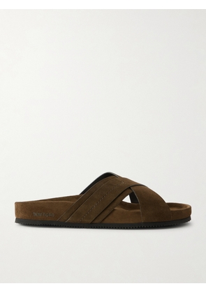 TOM FORD - Wicklow Suede Sandals - Men - Green - EU 40