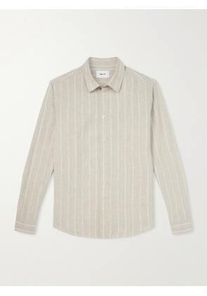 NN07 - Enzo 5728 Striped Linen Shirt - Men - Neutrals - S