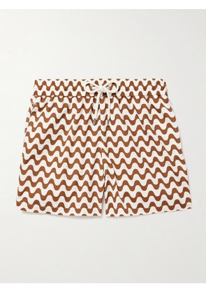 Frescobol Carioca - Copacabana Straight-Leg Mid-Length Printed Recycled Swim Shorts - Men - Neutrals - S