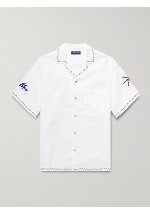 Frescobol Carioca - Alves Embroidered Linen Shirt - Men - White - S