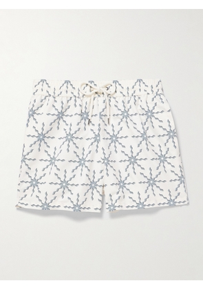 Frescobol Carioca - Rio Straight-Leg Mid-Length Recycled Swim Shorts - Men - White - S