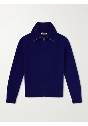 Jil Sander - Zip-Up Wool- Blend Sweater - Men - Blue - IT 48