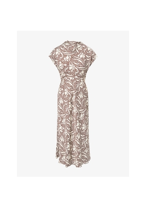 Womens Me And Em Asymmetric Graphic-Pattern Woven Maxi Dress