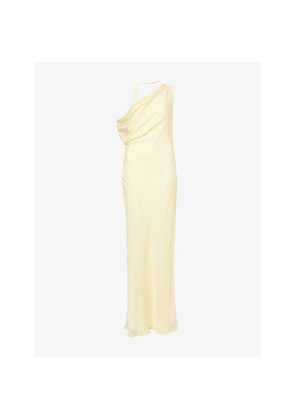 Womens Sir Strobe Off-Shoulder Silk Maxi Dress