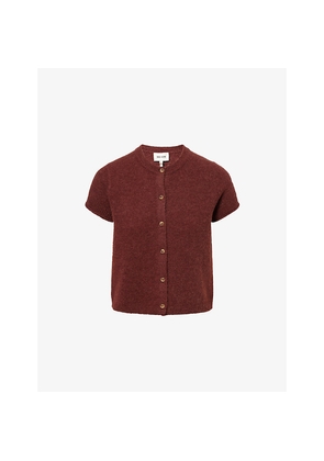 Womens Me And Em Button-Through Knitted Alpaca-Blend Top