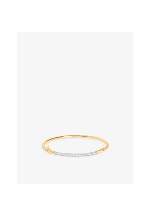 Astrid & Miyu Pavé Knot 18ct Gold-Plated 925 Sterling Silver Bangle