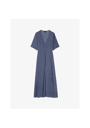 Womens Zadig&Voltaire Rodalan V-Neck Satin Midi Dress