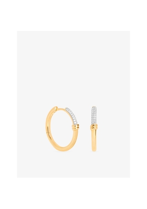Astrid & Miyu Pavé Knot 18ct Gold-Plated 925 Sterling Silver Hoop Earrings