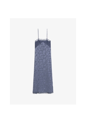 Womens Zadig&Voltaire Ridar Lace-Trim Jacquard Silk Maxi Dress