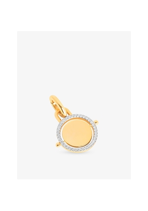 Astrid & Miyu Pavé Spinning Coin 18ct Gold-Plated 925 Sterling Silver Clip Charm