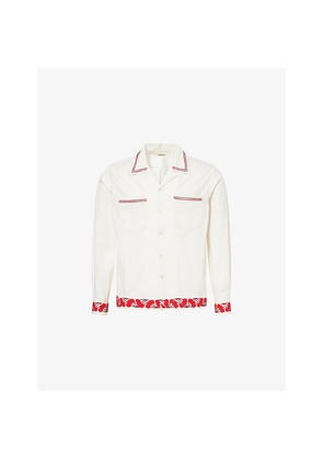 Mens Bode Cherry Lane Beaded Cotton Shirt