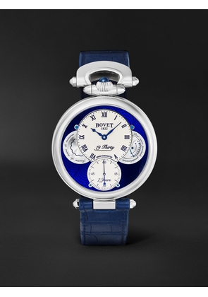 Bovet - 19Thirty Hand-Wound 42mm Stainless Steel and Rubber Watch, Ref. No. NTS0104 - Men - Blue
