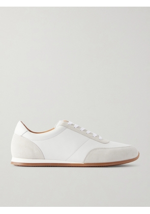 Mr P. - Suede-Trimmed Leather Sneakers - Men - Neutrals - UK 7