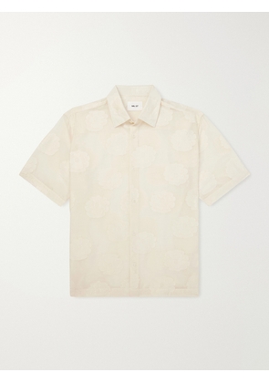 NN07 - Freddy 50045 Floral-Embroidered Organic Cotton-Blend Shirt - Men - Neutrals - S