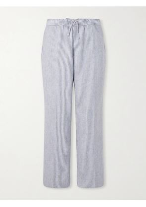 Officine Générale - Nilson Straight-Leg Striped Linen and Cotton-Blend Trousers - Men - Blue - IT 44